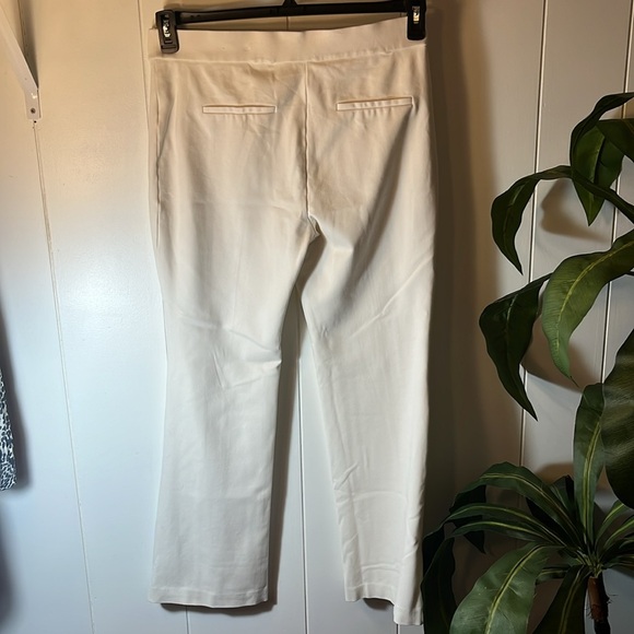 Rafaella Cream White Knit Pant with Front Seam Women’s Size Large - Picture 4 of 7